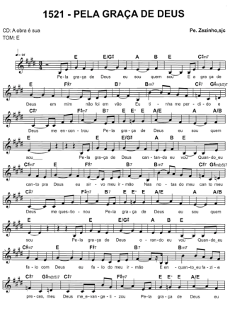 Catholic Church Music (Músicas Católicas) Pela Graça De Deus score for Keyboard