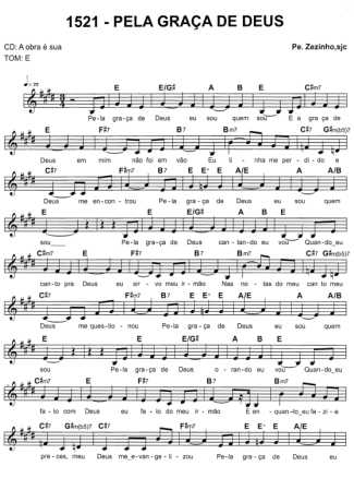 Catholic Church Music (Músicas Católicas) Pela Graça De Deus score for Keyboard