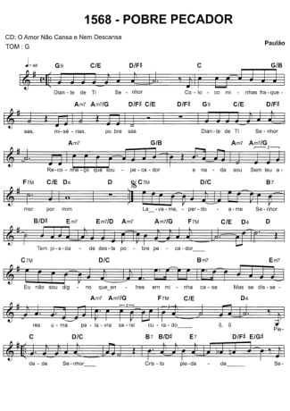 Catholic Church Music (Músicas Católicas) Pobre Pecador score for Keyboard