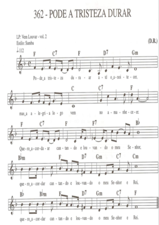 Catholic Church Music (Músicas Católicas) Pode a Tristeza Durar score for Keyboard