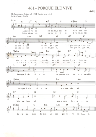 Catholic Church Music (Músicas Católicas) Porque Ele Vive score for Keyboard