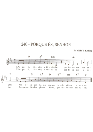 Catholic Church Music (Músicas Católicas) Porque és Senhor score for Keyboard