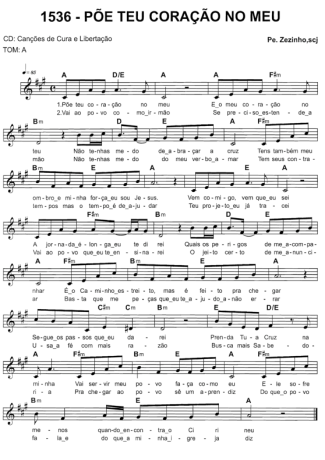 Catholic Church Music (Músicas Católicas) Põe Teu Coração No Meu score for Keyboard