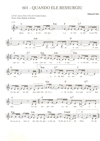 Catholic Church Music (Músicas Católicas)  score for Keyboard