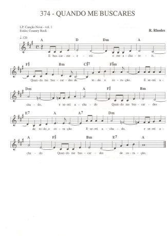 Catholic Church Music (Músicas Católicas) Quando Me Buscares score for Keyboard