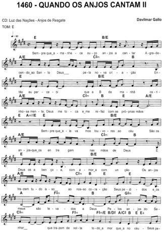 Catholic Church Music (Músicas Católicas) Quando Os Anjos Cantam II score for Keyboard