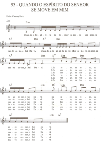 Catholic Church Music (Músicas Católicas) Quando o Espírito do Senhor Se Move Em Mim score for Keyboard