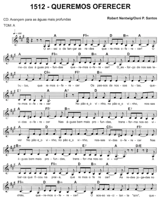Catholic Church Music (Músicas Católicas) Queremos Oferecer score for Keyboard