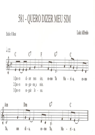 Catholic Church Music (Músicas Católicas) Quero Dizer Meu Sim score for Keyboard