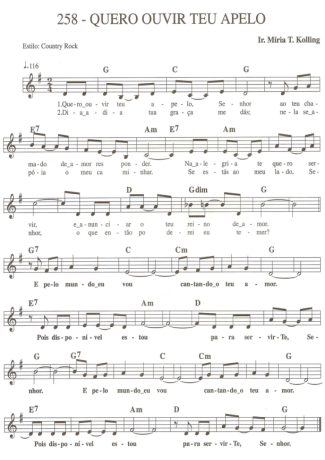 Catholic Church Music (Músicas Católicas) Quero Ouvir Teu Apelo score for Keyboard