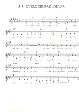 Catholic Church Music (Músicas Católicas) Quero Sempre Louvar score for Keyboard