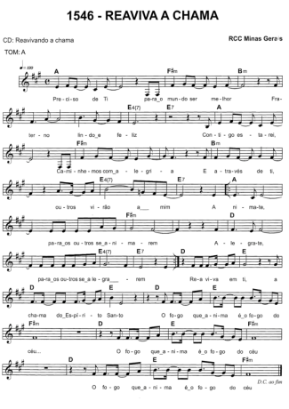 Catholic Church Music (Músicas Católicas) Reaviva A Chama score for Keyboard