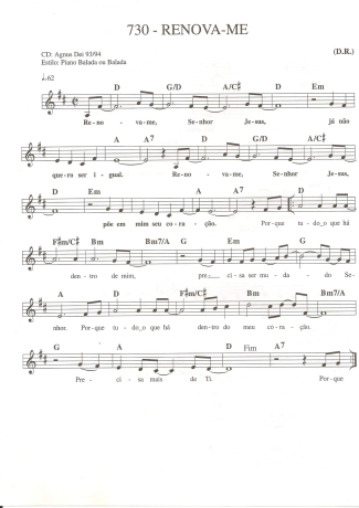 Catholic Church Music (Músicas Católicas) Renova-me score for Keyboard