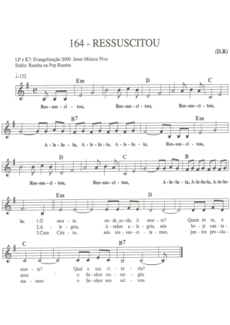 Catholic Church Music (Músicas Católicas) Ressuscitou score for Keyboard