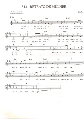 Catholic Church Music (Músicas Católicas) Retrato de Mulher score for Keyboard