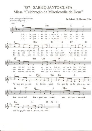 Catholic Church Music (Músicas Católicas) Sabe Quanto Custa score for Keyboard