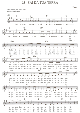 Catholic Church Music (Músicas Católicas) Sai Da Tua Terra score for Keyboard