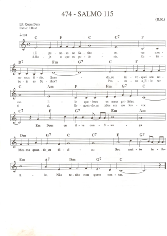 Catholic Church Music (Músicas Católicas) Salmo 115 score for Keyboard