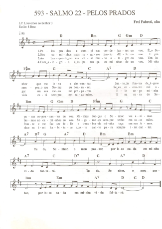 Catholic Church Music (Músicas Católicas) Salmo 22 - Pelos Prados score for Keyboard