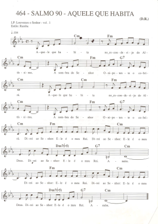 Catholic Church Music (Músicas Católicas) Salmo 90 Aquele Que Habita score for Keyboard