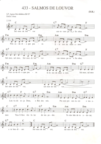Catholic Church Music (Músicas Católicas) Salmos De Louvor score for Keyboard