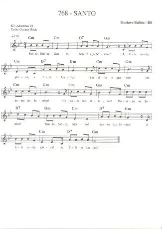 Catholic Church Music (Músicas Católicas) Santo 34 score for Keyboard