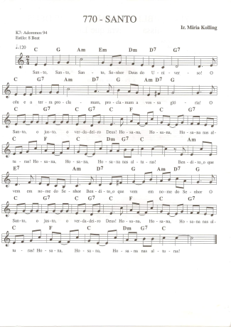 Catholic Church Music (Músicas Católicas) Santo 35 score for Keyboard