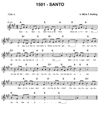 Catholic Church Music (Músicas Católicas) Santo score for Keyboard
