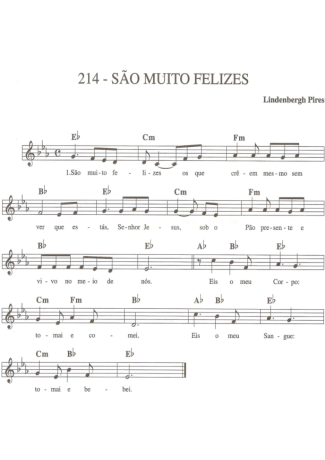 Catholic Church Music (Músicas Católicas) São Muito Felizes score for Keyboard