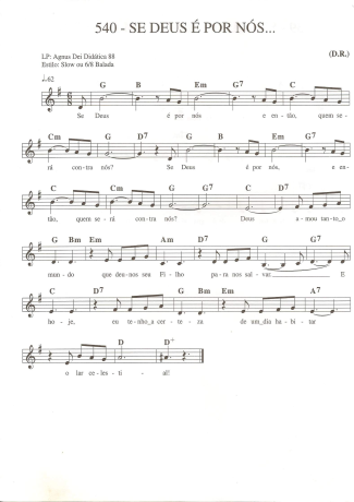 Catholic Church Music (Músicas Católicas) Se Deus é Por Nós score for Keyboard