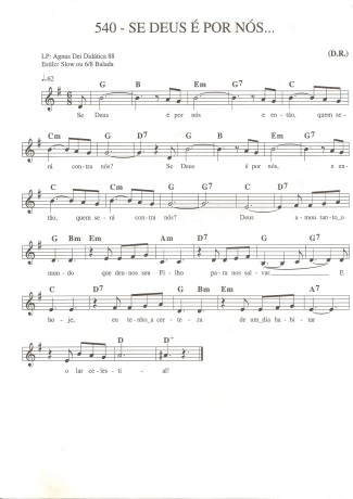 Catholic Church Music (Músicas Católicas) Se Deus é Por Nós score for Keyboard