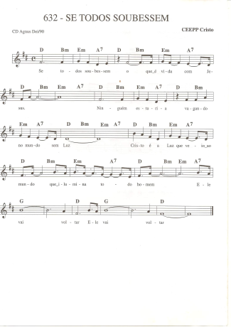 Catholic Church Music (Músicas Católicas) Se Todos Soubessem score for Keyboard