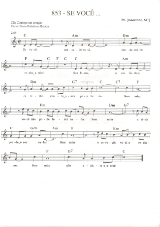 Catholic Church Music (Músicas Católicas) Se Você score for Keyboard