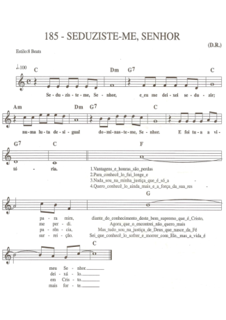 Catholic Church Music (Músicas Católicas) Seduziste-me Senhor score for Keyboard