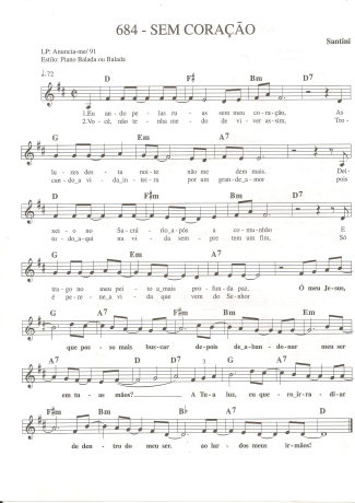 Catholic Church Music (Músicas Católicas) Sem Coração score for Keyboard