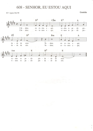 Catholic Church Music (Músicas Católicas) Senhor Eu Estou Aqui score for Keyboard