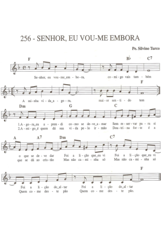 Catholic Church Music (Músicas Católicas) Senhor Eu Vou-me Embora score for Keyboard