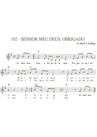 Catholic Church Music (Músicas Católicas) Senhor Meu Deus Obrigado score for Keyboard