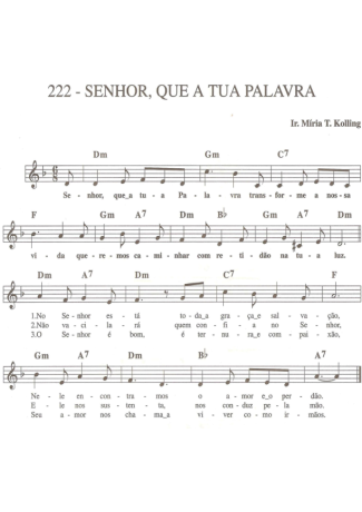 Catholic Church Music (Músicas Católicas) Senhor Que a Tua Palavra score for Keyboard