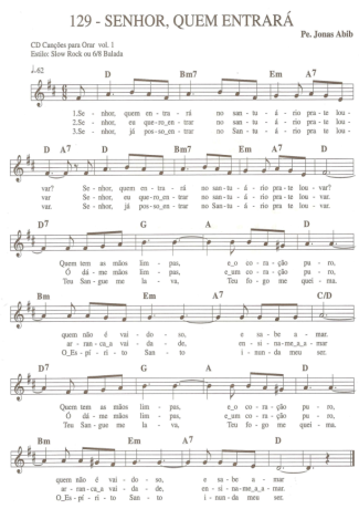 Catholic Church Music (Músicas Católicas) Senhor Quem Entrará score for Keyboard