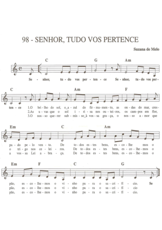 Catholic Church Music (Músicas Católicas)  score for Keyboard