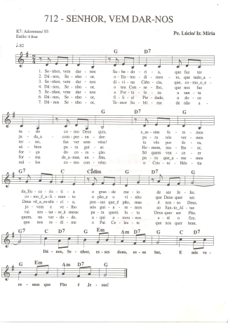 Catholic Church Music (Músicas Católicas) Senhor Vem Dar-nos score for Keyboard