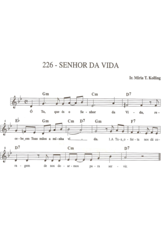 Catholic Church Music (Músicas Católicas) Senhor da Vida score for Keyboard