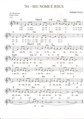 Catholic Church Music (Músicas Católicas) Seu Nome É Jesus 2 score for Keyboard