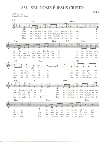 Catholic Church Music (Músicas Católicas) Seu Nome É Jesus Cristo score for Keyboard