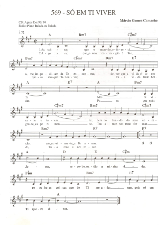 Catholic Church Music (Músicas Católicas) Só Em Ti Viver score for Keyboard
