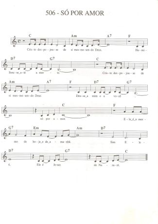 Catholic Church Music (Músicas Católicas) Só Por Amor score for Keyboard