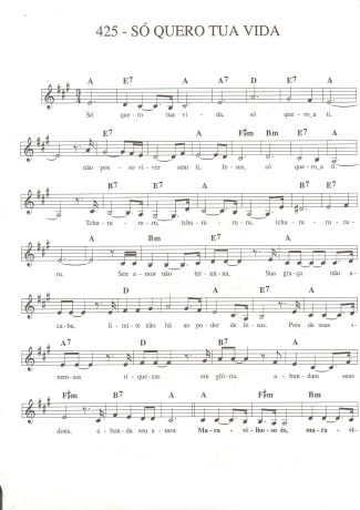 Catholic Church Music (Músicas Católicas) Só Quero Tua Vida score for Keyboard