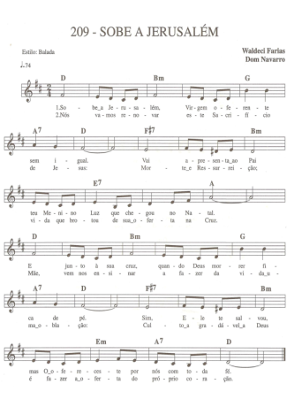 Catholic Church Music (Músicas Católicas) Sobe a Jerusalém score for Keyboard