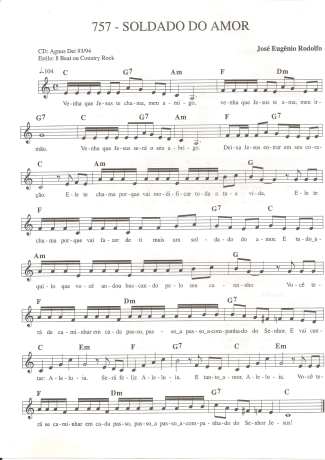 Catholic Church Music (Músicas Católicas) Soldado do Amor score for Keyboard